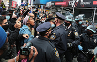 Political protests in Times Square, New York, Richard Moore